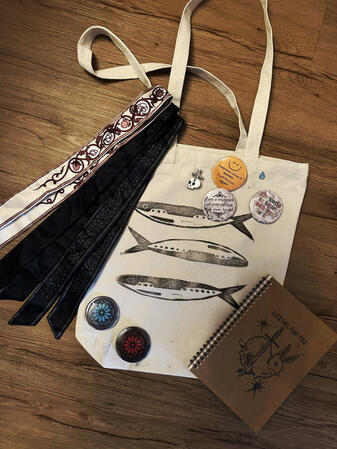 All accessories - tote bag, silk scarves, buttons, enamel pins - as of June 2026 All accessories - tote bag, silk scarves, buttons, enamel pins - as of June 2026